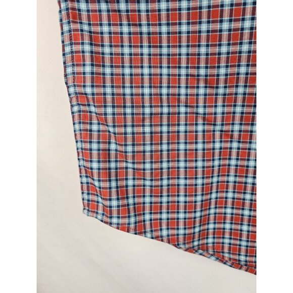 L.L. Bean Mens Shirt Size Large Red Plaid Short Sleeve Button Down Top - Picture 5 of 10